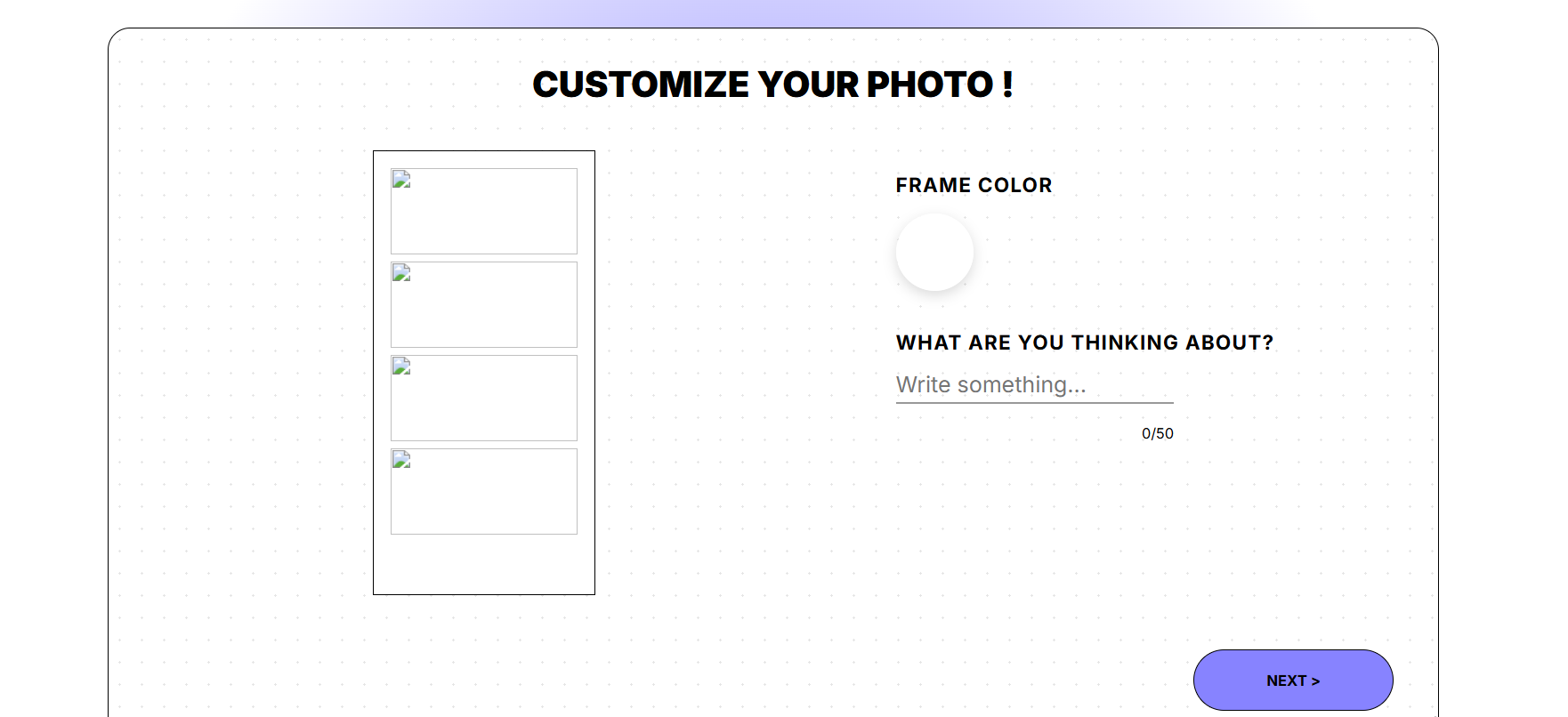FinalShotCam Customization Page